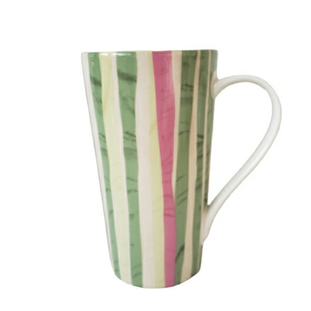 Starbucks 2008 Green & Pink Bamboo Leaf Mug